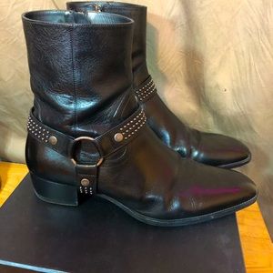 Saint Laurent Paris Studded Wyatt Harness Boots
